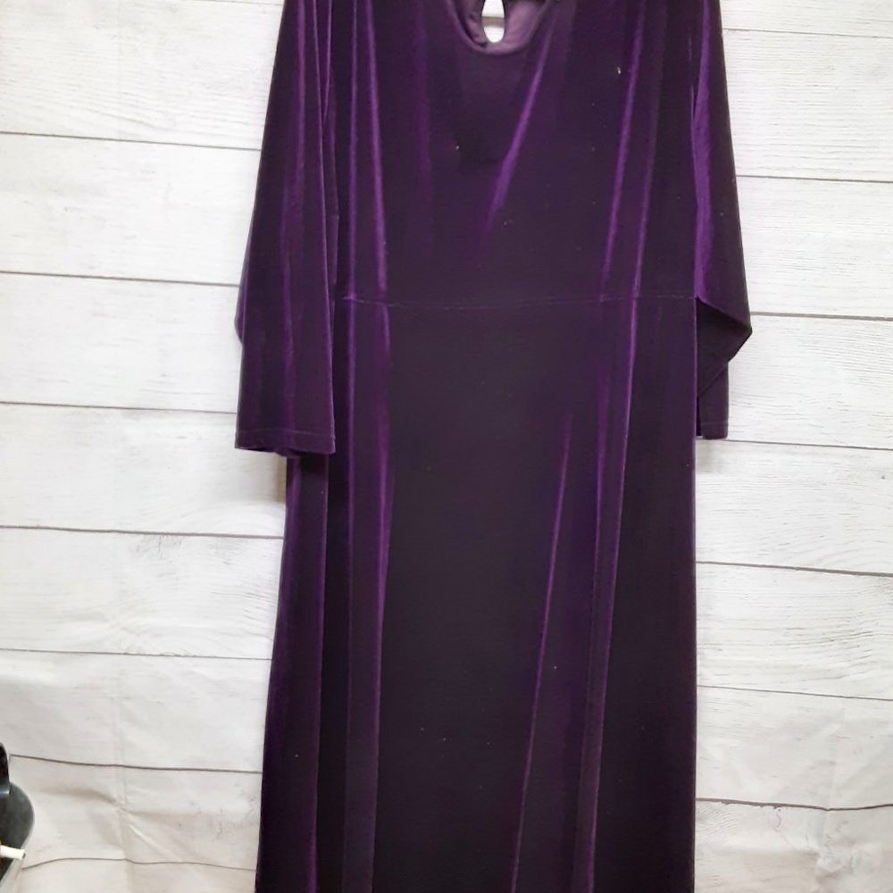 Full Length Long Sleeve Purple Dress